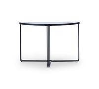 Gillmore Finn Demi Lune Console Tables - Matt Black - White Marble