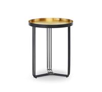 Gillmore Finn Side Tables - Matt Black - Brushed Brass Tray