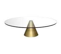 Gillmore Oscar Round Coffee Tables - Large - Clear Glass - Brass Brushed