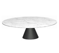 Gillmore Oscar Round Coffee Tables - Large - White Marble - Black Matt Powder