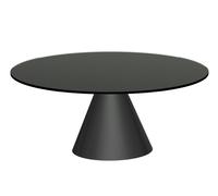 Gillmore Oscar Round Coffee Tables - Small - Black Glass - Black Matt Powder