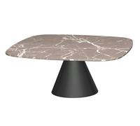 Gillmore Oscar Square Coffee Tables - Brown Marble - Black Matt Powder - Small