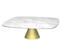 Gillmore Oscar Square Coffee Tables - White Marble - Brass Brushed - Large