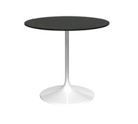 Gillmore Swan Circular Dining Table - Small - Gloss White - Black Gloss
