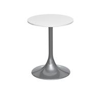 Gillmore Swan Side Tables - Dark Chrome - Gloss White - Small