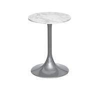 Gillmore Swan Side Tables - Dark Chrome - White Marble