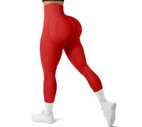 GILLYA Women's Scrunch Butt Lifting Leggings Seamless Tie Dye Workout Leggings Gym High Waisted Booty Lift Pants, 3# Upgrade Red, Large