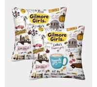 Gilmore Girls Art-hand Drawn Cozy Illustration Pillow Covers 2 Pack Cozy Pillowcases Art Cushion Covers Zippered Decor for Sofa Living Room Bed Home 40x40cm