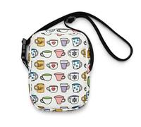 Gilmore Girls Coffee Mugs Water-Resistant Crossbody Bag - Size 14.5 cm x 19.5 cm x 5 cm. Officially Licensed Gift for TV Show Fans & Collectors