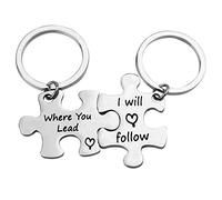 Gilmore Girls 'Where You Lead' Puzzle Keyring Set & Keychain - Mother Daughter Gifts for Mothers Day, Christmas, Birthday & Thanksgiving
