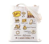 Gilmore TV Show Inspired Merchandise Tote Bag Luke's Coffee Gift Cash Only Shoulder Bag Lorelai Rory Fans Gifts