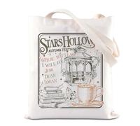 Gilmore TV Show Merchandise Inspired Tote Bag Luke’s Diner Gift Rory Lorelai Lovers Gift Stars Hollow Shoulder Bag For Fans (Stars Hollow Tote)