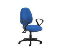 Gilmour High Back Fabric Operator Office Chair (Fixed Arms), Blue, Express Delivery