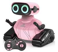 GILOBABY Remote Control Robot, Walking & Dancing Kids Toy for Children Age 3-6 & Up Girl With LED Eyes (Pink)