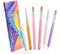 Giloner Nail Art Brush Set 6Pcs Nail Brush Kit For Nail Stippling,Tiny Details,Delicate Coloring,Fine Line Painting,Suitable For Salon And DIY.Nail Design Brushes Are Suitable For Salon Gifts For Mom