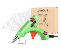 GILORRA Hot Glue Gun 20W, UK Plug Mini Heats Up Glue Gun for Crafts, Hobby, Home Repairs, Fabric, Wood, Glass, Card, ON-Off Switch for DIY Arts (GlueGun - Green 20w)
