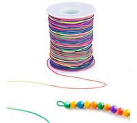 Giloty 100 m Elastic Band for Bracelets, 1 mm Colourful Elastic Cord for Bracelets, Bead Cord, Rubber Thread for DIY Jewellery, Necklaces, Crafts