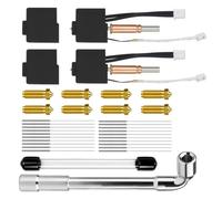 Giloty 33-Piece Hotend Set, Compatible with Anycubic Kobra 3 and Kobra 3 Combo, 2 Hotends with 8 x 0.4 mm Brass Nozzles, 2 Silicone Socks, 20 Cleaning Needles and Wrench