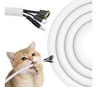 Giloty Cable Sleeve, 3 m, White, Self-Closing, Diameter 9.5 mm, Flexible Cable Protective Tube for TV, PC, Home Cinema and Network Cable, Cable Sleeve, Bite Resistant for Dogs