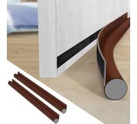Giloty Pack of 2 Draught Excluders for Doors, Door Seal, Self-Adhesive, 96 cm, Soundproof Door Draught Excluder Against Cold, Noise, Dust and Insects, Brown