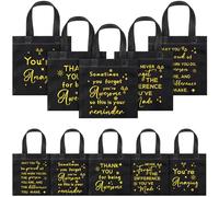 Gilprop 100 Pcs Employee Team Appreciation Bulk Small Thank You Gifts Bags with Handle Black Gold Inspirational Party Favor 8 x 8 Inch for Employee Coworker Staff Christmas Appreciation Gifts