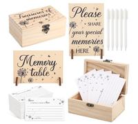 Gilprop 112 Pcs Celebration of Life Memory Cards Set Share a Memory Cards with Box 2 Wood Sign with 4 Hold and 5 Pens, Sympathy Memorial Gifts Funeral Keepsake Decorations (Dandelion)