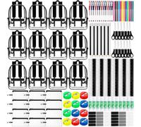 Gilprop 168 Pcs Backpacks Bulk with School Kits Pencil Bags Pens Rulers Glue Sticks Scissors Sharpeners Erasers, Black, Black