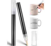 Gilprop 2 Black Underglaze Pens for Ceramics, Fine & Thick Line Tips, Permanent Porcelain Paint, Ceramic Pottery Bisque