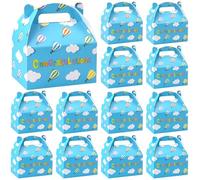 Gilprop 24 Pcs Graduation Party Decorations Paper Gift Boxes with Handle Colorful Hot Air Balloons Pattern for High School, Middle School, College, Graduation Party Supplies