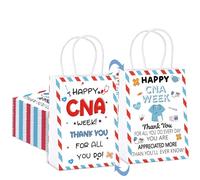 Gilprop 48 Pcs Cna Week Thank You Gifts Bags Bulk Double Sided Designs Certified Nursing Assistant Appreciation Gift Bags for Medical Journal Medical Assistant Nursing Student Graduation Retirement