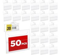 Gilprop 50 Pcs Wobbler Shelf Label Holder PVC Shelf Talker Sign Holder 3.5" x 5" Signs & 3" x 1.25" Price Tags for Store Retailing Display