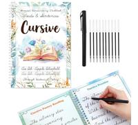 Gilprop Cursive Handwriting Kit Reusable Copybook for Kids Grooved Handwriting Practice Workbook with Special Ink for Learning Activities Supplies (Poetry)