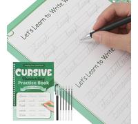 Gilprop Cursive Handwriting Set, Reusable Copy Book for Kids, Grooved Handwriting, Practice Book with Special Ink for Kids, Learning Activities, Accessories