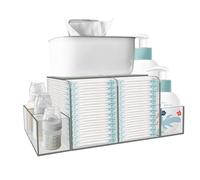 GILPWA Diaper Caddy, Baby Changing Table Organizer, Detachable Clear Acrylic Diaper Storage for Wipe Dispenser, Wipe Warmer and other Diapering Essentials