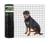 GILPWA Wire Fence, 36 in(H) X 25 ft(L) PVC Coated Welded Wire Fencing 2" X 2" 16GA Garden Border Vinyl Metal Chicken Wire Fencing Mesh Roll for Yard Vegetable Plant Protection Poultry Netting Black