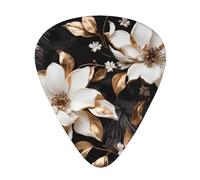 Gilt Lilies guitar picks in three different thicknesses, suitable for electric guitar and band players