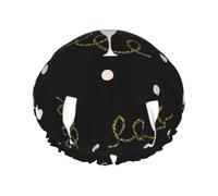 Gilter Red Wine Glass Double Layer Elastic Waterproof Shower Cap Reusable Bath Cap