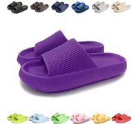 Giltpeak Pummy Original Women's Cosy Slides, Slippers Cloud Shoes Non-Slip Bathing Shoes for Children Adults, dark purple, 6/7 UK