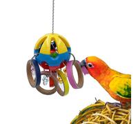 GILYGI Bird Parrot Plastic Ball Toys with Colorful Cardboard Bagel and Acrylic Pacifiers for Parrot African Grey Cockatoo Cockatiel Sun Conures