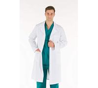 Gima - Men's White Lab Coat, Doctor's Work Wear, Made of 100% High Quality Cotton, EU Size 50, Professional and Stylish Line.