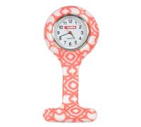 Gima - Silicone Nurse Watch, Round Dial, White and Red Pattern
