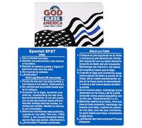Gimao 2PCS Thick Blue Metal Spanish SFST/HGN Card - Bend-Resistant Standardized Field Sobriety Test Clues Instruction SFST Card Law Enforcement Police Accessorie