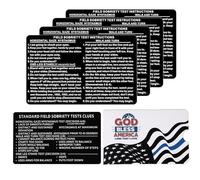 Gimao 4PCS Thick Black Metal SFST Card Law Enforcement Standardized Field Sobriety Test Clues Card, Laser Engraved DWI NHTSA HGN Bend-Resistant SFST Instruction Officers Police