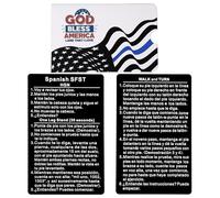 Gimao 4PCS Thick Metal Black Spanish SFST/HGN Card - Bend-Resistant Standardized Field Sobriety Test Clues Instruction SFST Card Law Enforcement Police Accessorie