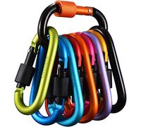 Gimars 10 Pcs 7.5cm D Shape Locking Carabiner with Screw-gate
