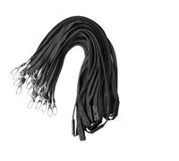 Gimars 15pcs Lanyards for Neck with Safety Breakaways for ID Badge Cards | 45cm Soft Cotton, 10mm Width, Quick Release Buckle, 360° Swivel Metal Hook, Lanyard for Name Tags Keys Badge Holders, Black