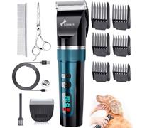 Gimars 2 in 1 Cordless 3-Speed Dog Clippers with Small Paw Trimmer Blade, Low Noise Quiet Rechargeable Pets Hair Thick Coats Trimmers Dog Shaver Clippers Kit for Dogs Cats Pet
