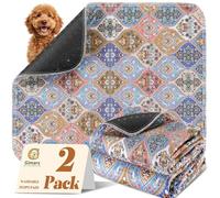 Gimars 2 Pack 50 x 60 cm Washable Puppy Pads, Reusable Puppy Training Pads for Dogs & Puppies, Super Absorbent Non-Slip Dog Mat with Waterproof Backing, Durable Boho Design
