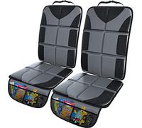 Gimars 2 Pack Car Seat Protector, Isofix Compatible, Car Seat Protectors for Child Seats, Waterproof Baby Carseat Cover with Thicker Pad, 2 Mesh Pockets for SUV Sedan Trunk Leather Pet Kids, Grey