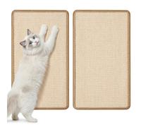 Gimars 2 Pack Cat Scratching Mat, 50 x 30 cm Natural Sisal Cat Scratcher Pad, Non-Slip Couch, Carpet & Wall Protector Guard for Indoor Cats, Beige
